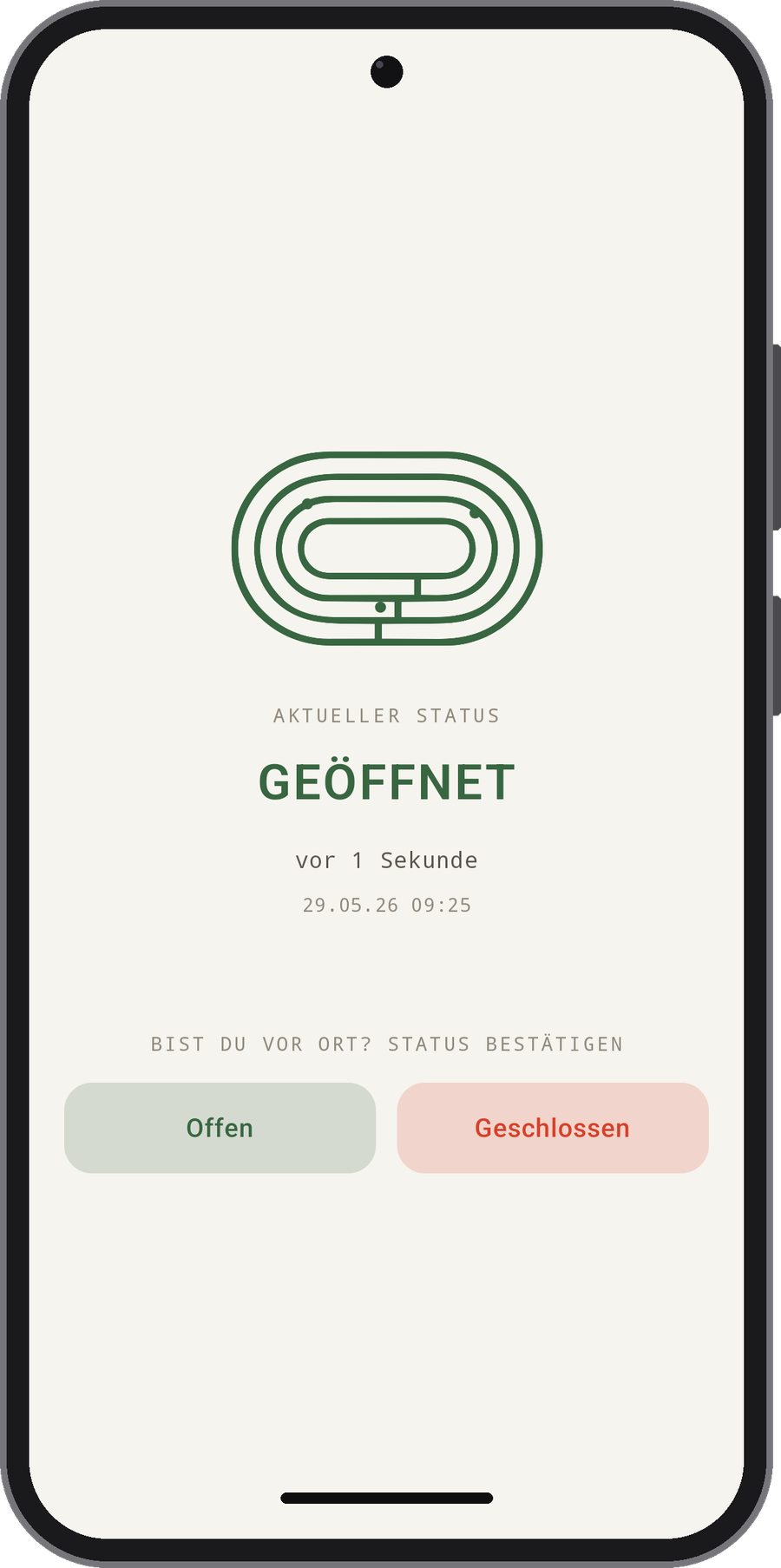 cantianstadion.run App auf einem Android-Handy