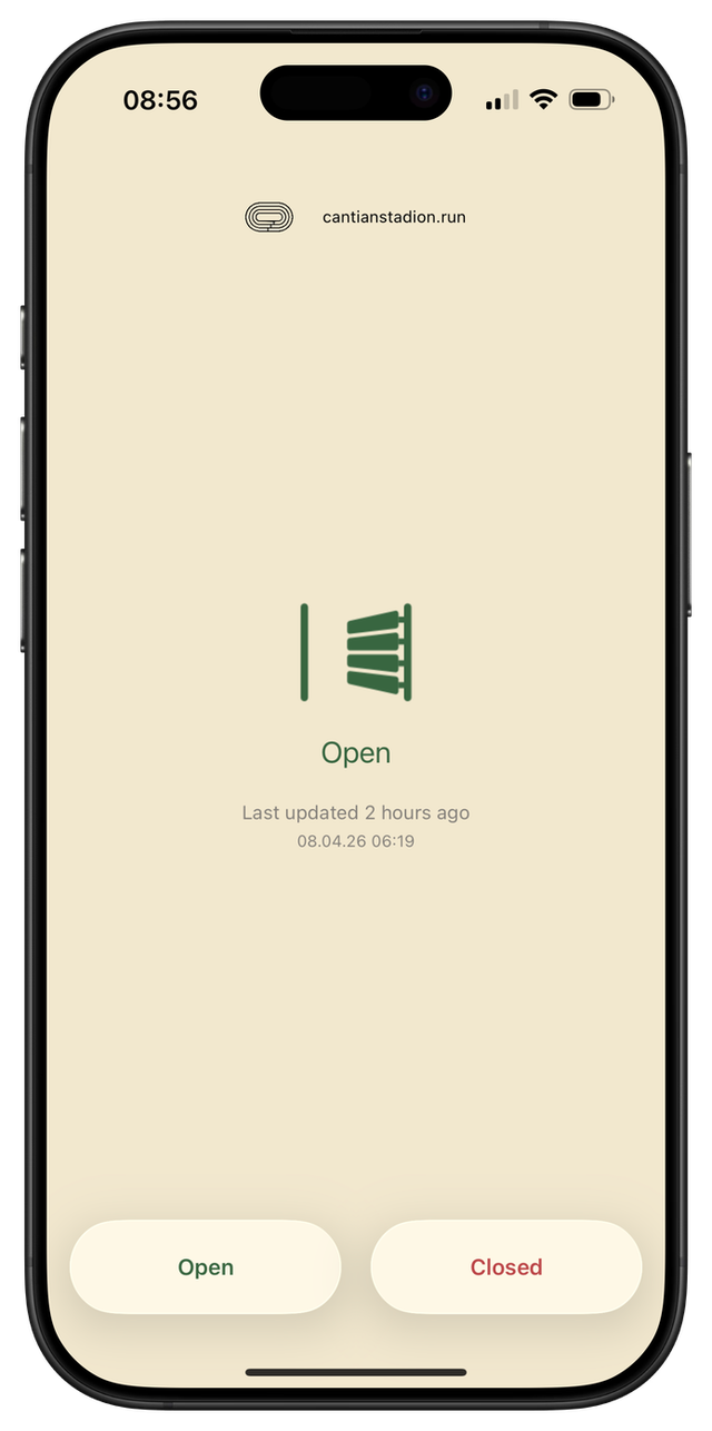 cantianstadion.run App auf dem iPhone